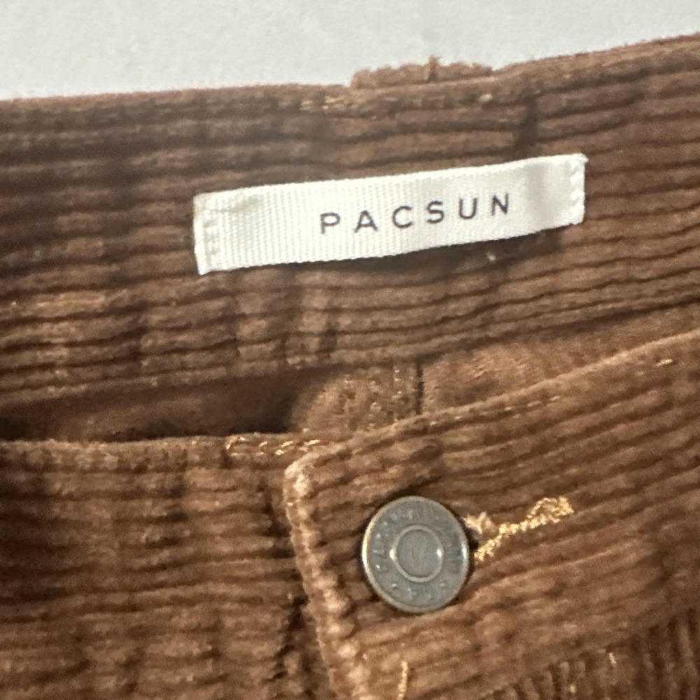 PacSun High Rise Carpenter Corduroy Pants Brown Size 25 Utility Straight Leg